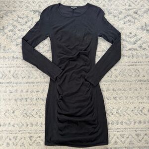 Express Black Ruched Sweater Dress